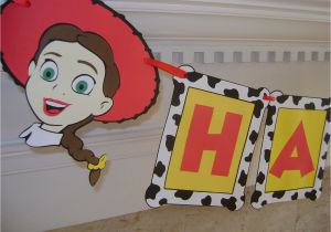 Toy Story Happy Birthday Banner toy Story Jessie Woody Cow Print Happy Birthday Banner Disney