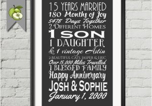 Traditional 30th Birthday Gifts for Him 15th Wedding Anniversary Subway Print Printable 15th Etsy