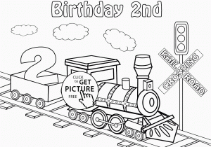 Train Birthday Card Printable Happy 2nd Birthday Card with Train Coloring Page for Kids