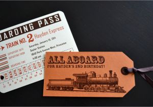 Train themed Birthday Invitations Child 39 S Train themed Birthday Invitation