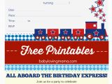 Train themed Birthday Invitations Train Birthday Party Invitations Free Printables