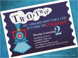 Train themed Birthday Invitations Two Two Train themed 2nd Birthday Party Invitation Print Your