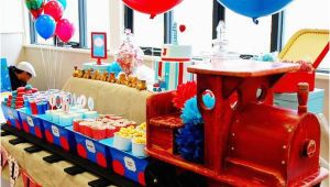 Train themed Birthday Party Decorations Kara 39 S Party Ideas Train Boy themed Birthday Party