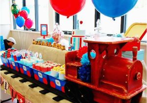 Train themed Birthday Party Decorations Kara 39 S Party Ideas Train Boy themed Birthday Party