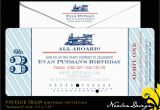 Train Ticket Birthday Invitation Template Nealon Design Vintage Train Ticket Birthday Invitation