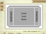 Train Ticket Birthday Invitation Template Train Invitation Template