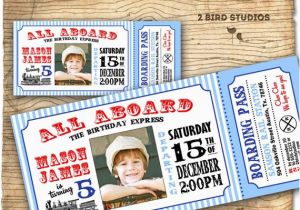 Train Ticket Birthday Invitation Template Train Invitation Vintage Train Birthday Invite by 2birdstudios