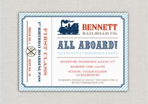 Train Ticket Birthday Invitation Template Vintage Train Ticket Birthday Party Invitation by