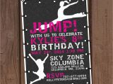 Trampoline Birthday Party Invitation Wording Girl Jump Trampoline Park Birthday Party Invitation