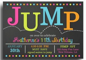 Trampoline Birthday Party Invitation Wording Jump Invitation Printable Jump Bounce Trampoline