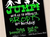 Trampoline Birthday Party Invitation Wording Jump Trampoline Park Birthday Party Invitation Digital Design