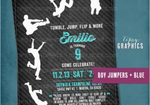 Trampoline Birthday Party Invitation Wording Jump Tumble Flip Chalkboard Trampoline Birthday Party