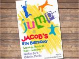 Trampoline Birthday Party Invitation Wording Trampoline Invitation Printable Boy or Girl Birthday Party