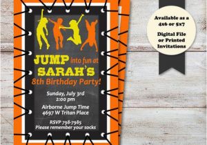 Trampoline Birthday Party Invitation Wording Trampoline Party Invitations Bounce Birthday Party