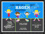 Trampoline Birthday Party Invitation Wording Trampoline Personalized Party Invitation