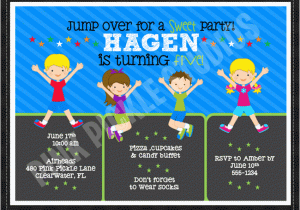 Trampoline Birthday Party Invitation Wording Trampoline Personalized Party Invitation