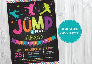 Trampoline Birthday Party Invitations Free Jump Birthday Invitation Trampoline Party by