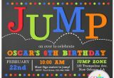 Trampoline Birthday Party Invitations Free Jump Invitation Printable or Printed with Free Shipping