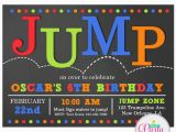 Trampoline Birthday Party Invitations Free Jump Invitation Printable or Printed with Free Shipping