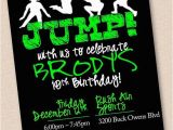 Trampoline Birthday Party Invitations Free Jump Trampoline Park Birthday Party Invitation Digital Design