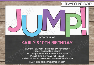 Trampoline Birthday Party Invitations Free Trampoline Birthday Party Invitations Invitation Template