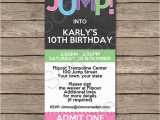 Trampoline Birthday Party Invitations Free Trampoline Birthday Party Ticket Invitations Girls