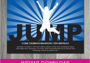 Trampoline Birthday Party Invitations Free Trampoline Party Self Editable Trampoline by