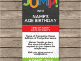 Trampoline Birthday Party Invitations Free Trampoline Party Ticket Invitations Birthday Party Template