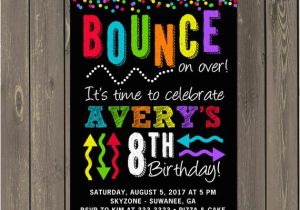 Trampoline Park Birthday Party Invitations Bounce Party Invitation Trampoline Park Birthday Party