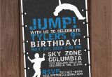 Trampoline Park Birthday Party Invitations Jump Trampoline Park Birthday Party Invitation