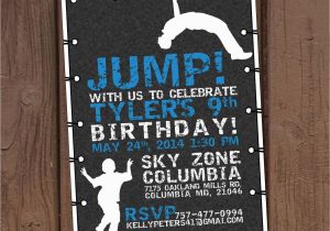 Trampoline Park Birthday Party Invitations Jump Trampoline Park Birthday Party Invitation