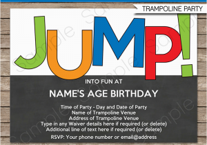 Trampoline Park Birthday Party Invitations Trampoline Party Invitations Birthday Party Template