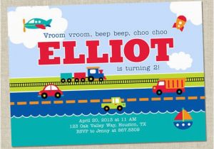 Transportation Birthday Party Invitations Cars Birthday Party Invitations and Transportation