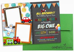 Transportation Birthday Party Invitations Planes Trains and Automobiles Twins First Birthday