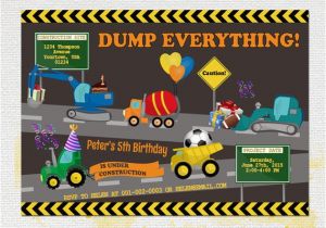 Transportation Birthday Party Invitations Printable Cars and Trucks Invitation Under Construction
