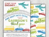 Transportation Birthday Party Invitations Printable Transportation Birthday Invitation Planes