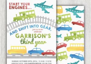Transportation Birthday Party Invitations Printable Transportation Birthday Invitation Planes