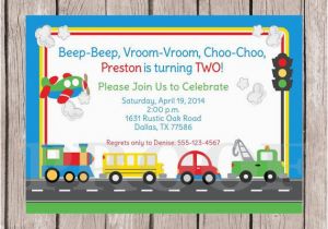 Transportation Birthday Party Invitations Printable Transportation Birthday Party Invitation