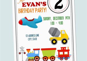 Transportation Birthday Party Invitations Transportation Birthday Invitation Planes by Goodhuedesigns