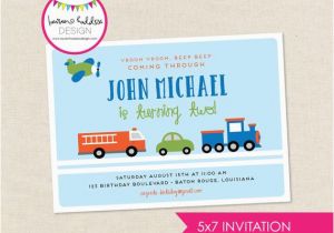 Transportation Birthday Party Invitations Transportation Birthday Invitation Transportation