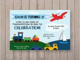 Transportation Birthday Party Invitations Transportation Birthday Invite 7×5