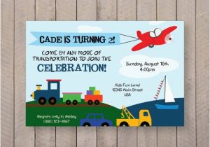 Transportation Birthday Party Invitations Transportation Birthday Invite 7×5