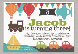 Transportation Birthday Party Invitations Transportation Invitation Transportation Birthday Invitation