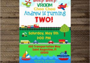 Transportation Birthday Party Invitations Transportation Invite Transportation Birthday Party