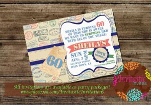 Travel themed Birthday Cards Travel theme Milestone Birthday Invitation 30th 40th