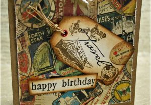 Travel themed Birthday Cards Vintage Style Travelling Birthday Kim Dellow