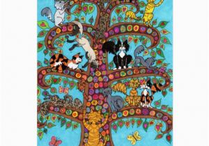 Tree Of Life Birthday Card Cat Tree Of Life 2 Greeting Card Zazzle