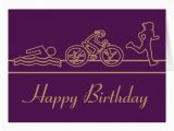 Triathlon Birthday Cards Ladies Triathlon Happy Birthday Card Zazzle
