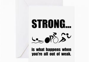 Triathlon Birthday Cards Triathlon Strong Greeting Cards Pk Of 10 by theteeroom