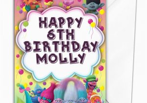 Trolls Birthday Card Printable Inspired by Trolls Personalised Birthday Card All Ways